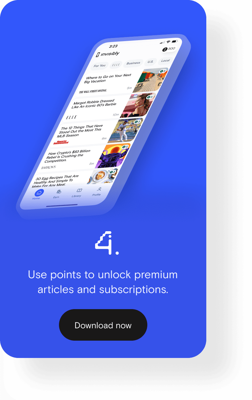 4. Use points to unlock premium articles and subscriptions.